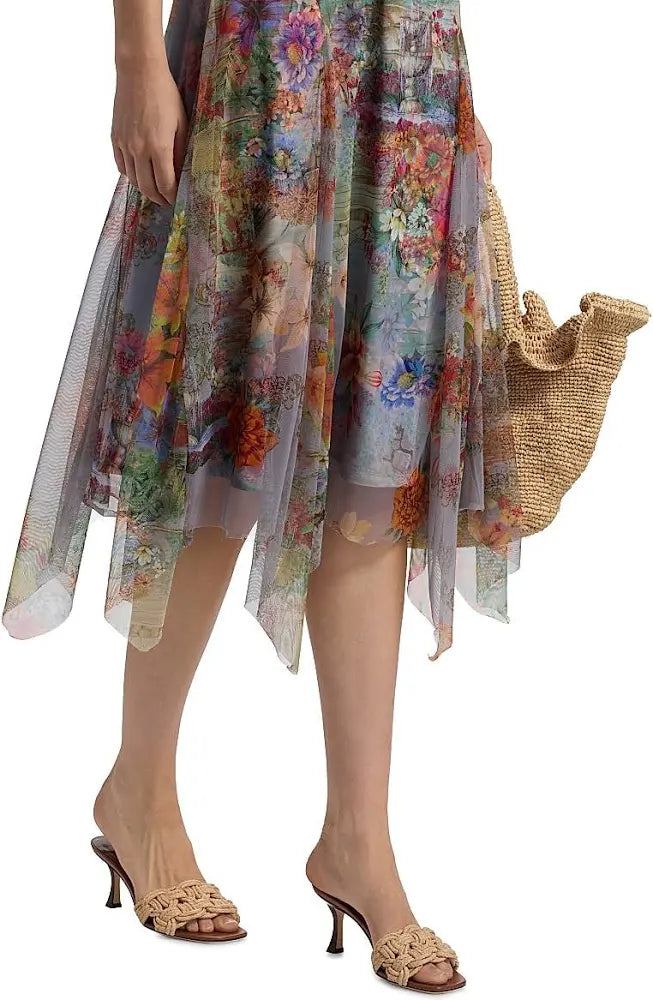 LAST ONE SZ L - Johnny Was Women's Sally Mesh Slip Dress Style C33925-6 Asteria