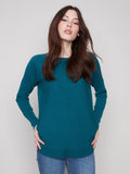 Charlie B. Knit Sweater with Lace Up Cuffs Style C2380Y-464A - Evergreen Teal