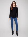 Charlie B. Knit Sweater with Lace Up Cuffs Style C2380Y-464A- Black