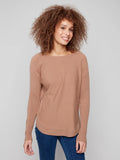 Charlie B. Knit Sweater with Lace Up Cuffs Style C2380Y-464A- Toffee