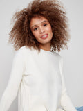 Charlie B. Lace Up Back Detail Lightweight Sweater Style C2170Z-464A - Ecru