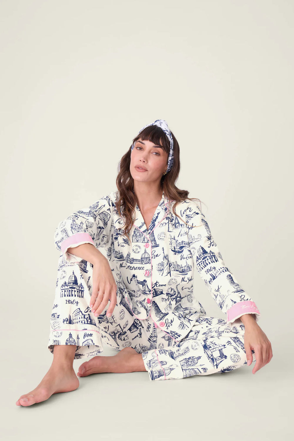 PJ Salvage Bon Voyage Flannel Set Style RUFLPJ - Ivory
