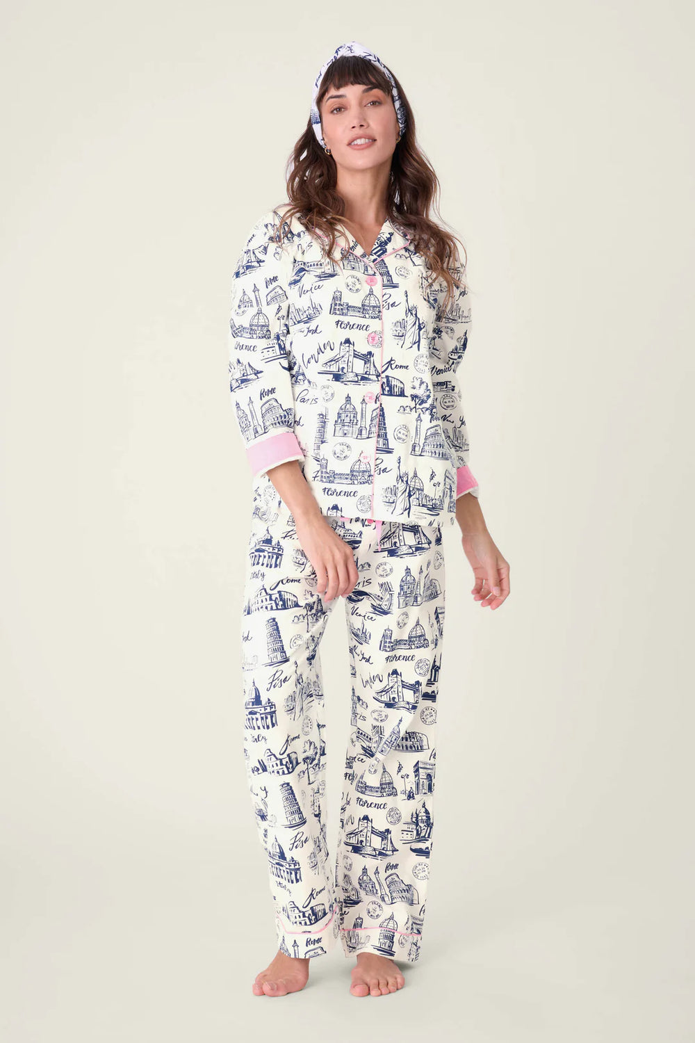 PJ Salvage Bon Voyage Flannel Set Style RUFLPJ - Ivory