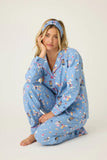 PJ Salvage Baked Woof Love Flannel Set Style RUFLPJ - Periwinkle
