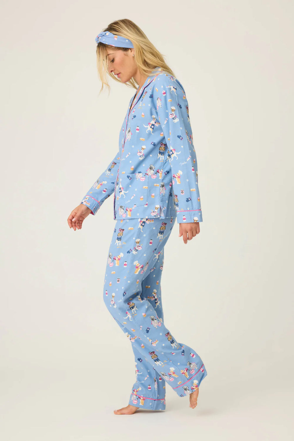 PJ Salvage Baked Woof Love Flannel Set Style RUFLPJ - Periwinkle