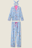 PJ Salvage Baked Woof Love Flannel Set Style RUFLPJ - Periwinkle