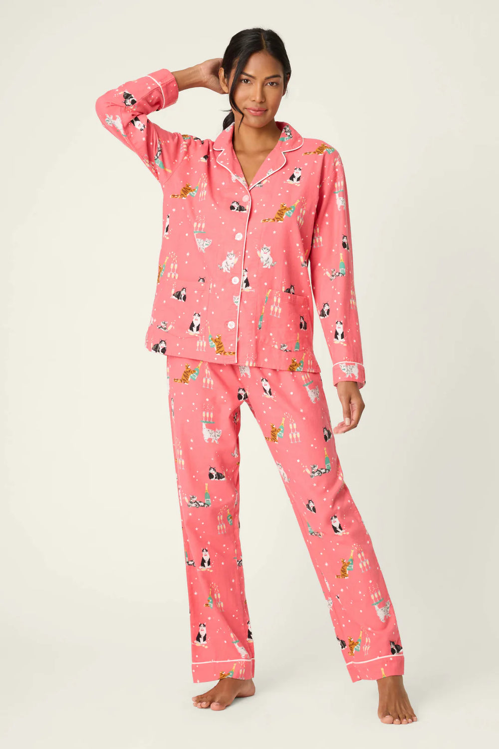 PJ Salvage Let’s Get Fizzical Flannel Set Style RUFLPJ - Dark Coral