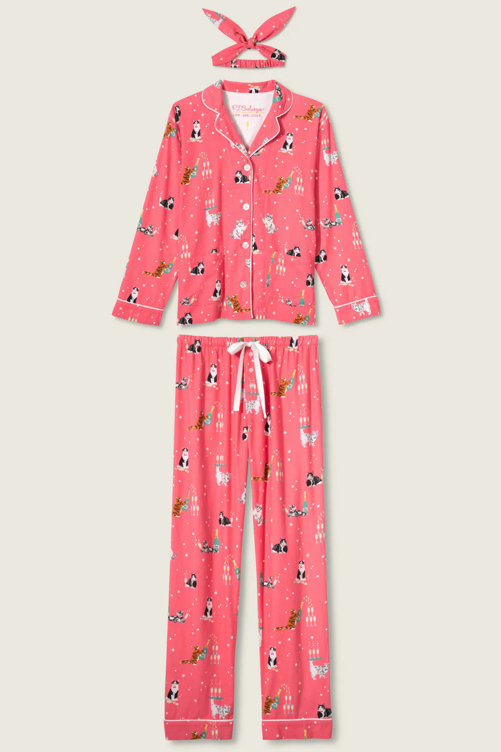 PJ Salvage Let’s Get Fizzical Flannel Set Style RUFLPJ - Dark Coral