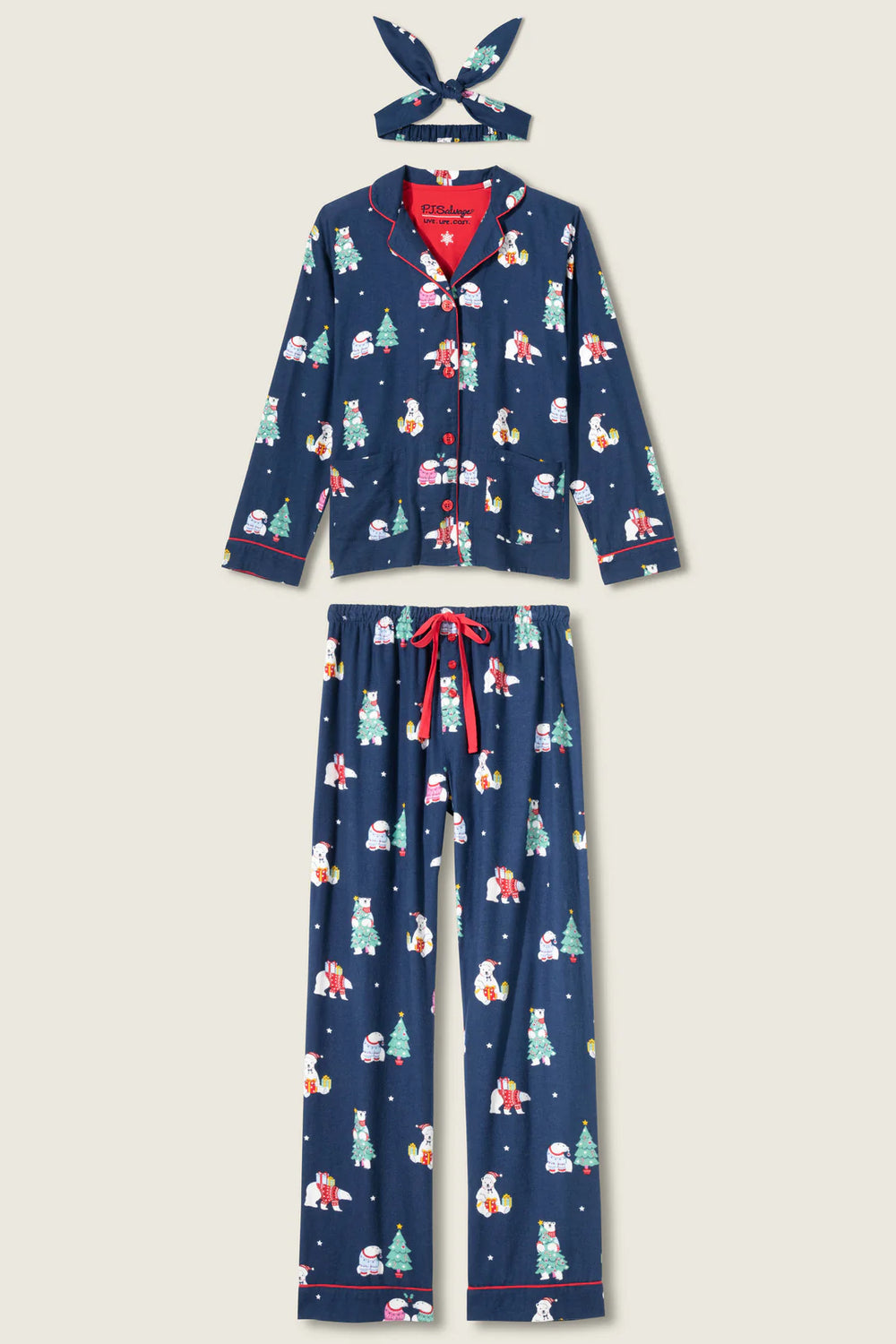 PJ Salvage Bearly Awake Flannel Set Style RUFLPJ - Navy