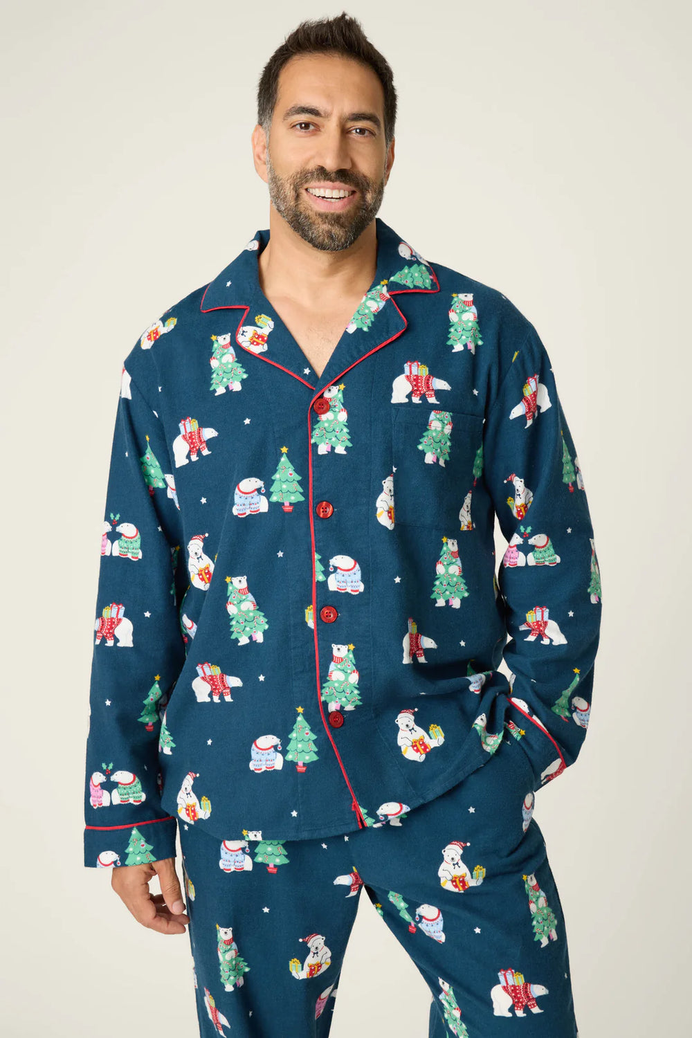 PJ Salvage Men’s Bearly Awake Flannel Set Style RVMFL - Navy