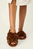 PJ Salvage Luxe Plush Faux Fur Slippers Style RVFFSL - Leopard
