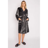 PJ Salvage “Grateful” Luxe Plush Robe Style RKLPR - Charcoal