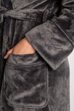 PJ Salvage “Grateful” Luxe Plush Robe Style RKLPR - Charcoal