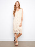 Charlie B. Crochet Sleeveless Midi Dress Style C3243 - Cream