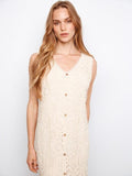 Charlie B. Crochet Sleeveless Midi Dress Style C3243 - Cream