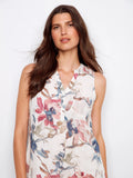 Charlie B. Henley Sleeveless Dress Style C3260D -  Watercolor Floral