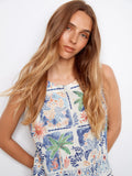 Charlie B. Border Print Sleeveless Blouse Style C4653B - Island