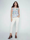 Charlie B. Border Print Sleeveless Blouse Style C4653B - Island
