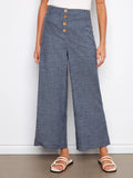Charlie B. Stretch Linen Wide Leg Pants Style C5751 - Indigo