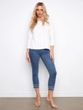 LAST ONE SZ XL - Charlie B. 3/4 Sleeve Crew Neck Organic Cotton Tee Style C1293T - White