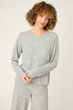 PJ Salvage Long Sleeve Peachy Mix Match Butterfly Top Style RXPHLS1 - Heather Grey