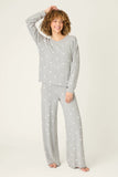 PJ Salvage Long Sleeve Peachy Mix Match Butterfly Top Style RXPHLS1 - Heather Grey