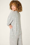 PJ Salvage Long Sleeve Peachy Mix Match Butterfly Top Style RXPHLS1 - Heather Grey