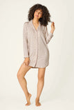 PJ Salvage Luxe Leopard Nightshirt Style RXLUNS - Light Beige