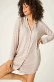 PJ Salvage Luxe Leopard Nightshirt Style RXLUNS - Light Beige