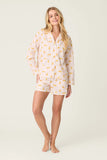 PJ Salvage Afterparty Cheetah Charm 100% Cotton Poplin Pajama Set Style R7APST - Sunset Rose
