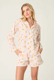 PJ Salvage Afterparty Cheetah Charm 100% Cotton Poplin Pajama Set Style R7APST - Sunset Rose