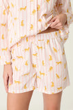 PJ Salvage Afterparty Cheetah Charm 100% Cotton Poplin Pajama Set Style R7APST - Sunset Rose