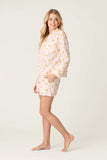 PJ Salvage Afterparty Cheetah Charm 100% Cotton Poplin Pajama Set Style R7APST - Sunset Rose