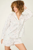 PJ Salvage Afterparty Sail Away 100% Cotton Poplin Pajama Set Style R7APST - Ivory