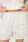 PJ Salvage Afterparty Sail Away 100% Cotton Poplin Pajama Set Style R7APST - Ivory