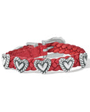 Brighton Roped Heart Braid Bandit Bracelet Style 07475B - Lipstick Red