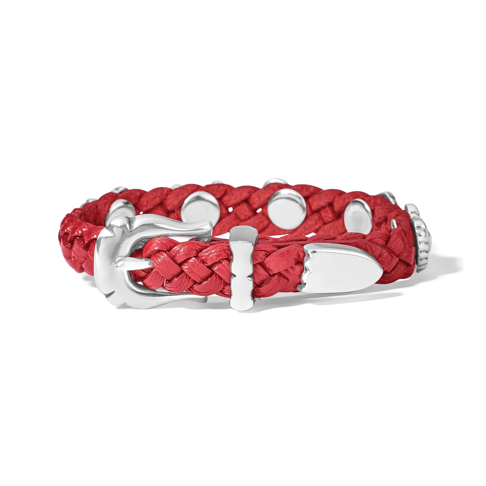 Brighton Roped Heart Braid Bandit Bracelet Style 07475B - Lipstick Red
