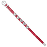 Brighton Roped Heart Braid Bandit Bracelet Style 07475B - Lipstick Red