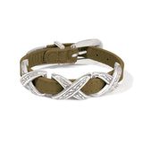 Brighton Kriss Kross Etched Bandit Bracelet Style 07903G - Olive