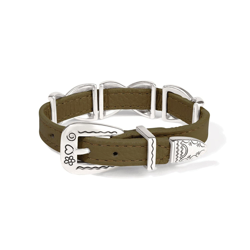 Brighton Kriss Kross Etched Bandit Bracelet Style 07903G - Olive