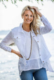 Jessie Linen Jacket - New Color: White / XL