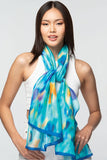 Rishika Cupro Scarves: Turquoise Multi