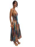 MONET Sleeveless Tea Length Fit N Flare Paneled Dress : M