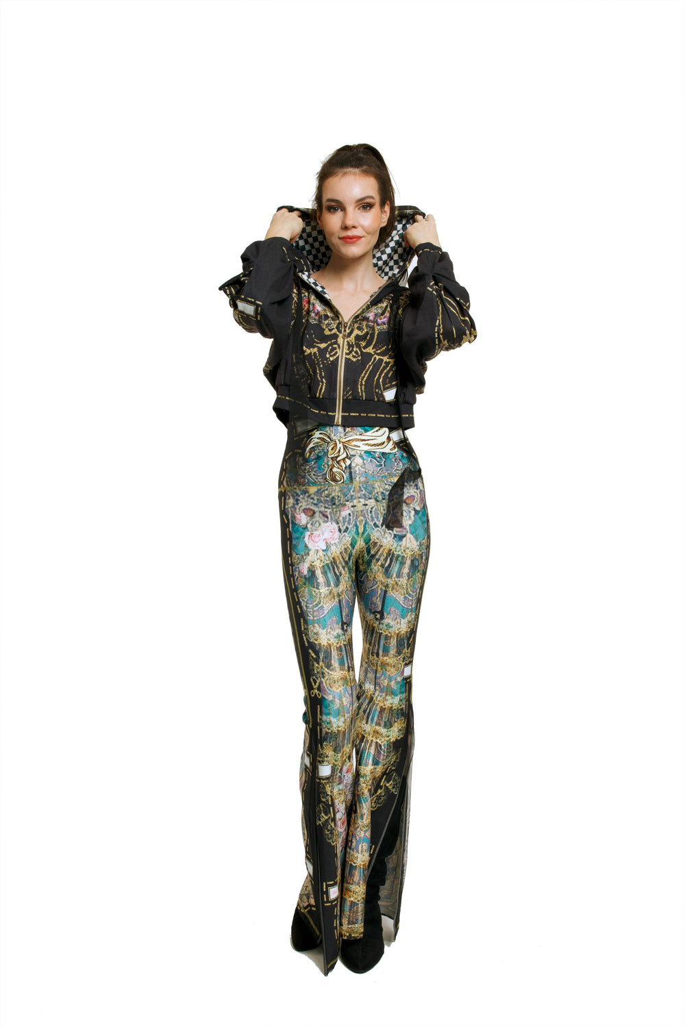 Comfort Pants-Blue - Paper Dolls: Multi color-Black / S/M