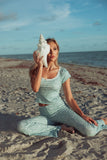 Lady of The Seas Flare Pants - Sea Foam Blue