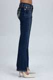 Miss Me Embellished Pocket Mid Rise Boot Cut Jeans Style M3080B89
