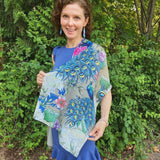 Anuschka Printed Chiffon Scarf - Floral Peacock