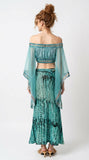 Aqua-Blue wash Portofino Blouse: Size 1