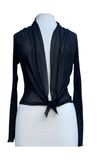 MAXIMA Sheer long Sleeve jacket Bolero - Black: XS