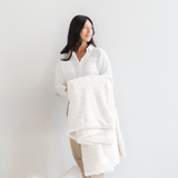 PATTERNED FAUX FUR THROW BLANKETS: Ivory